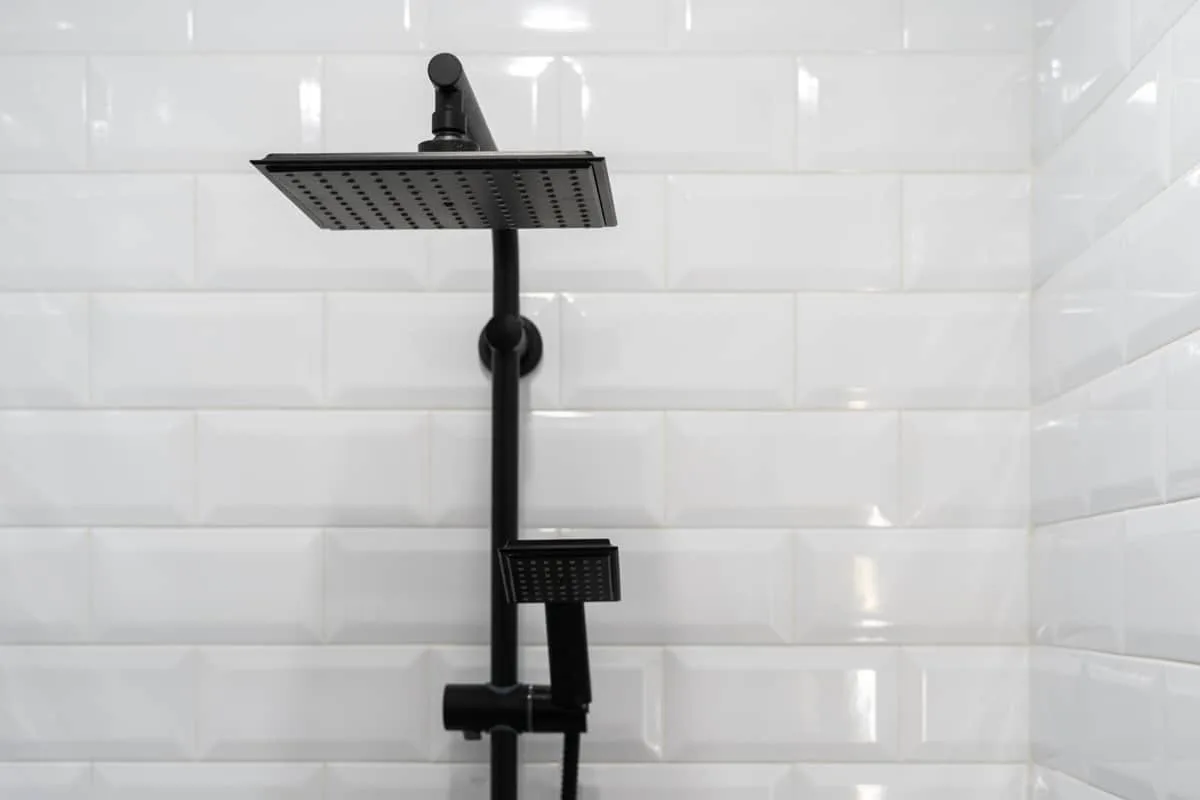 White subway tile in a shower